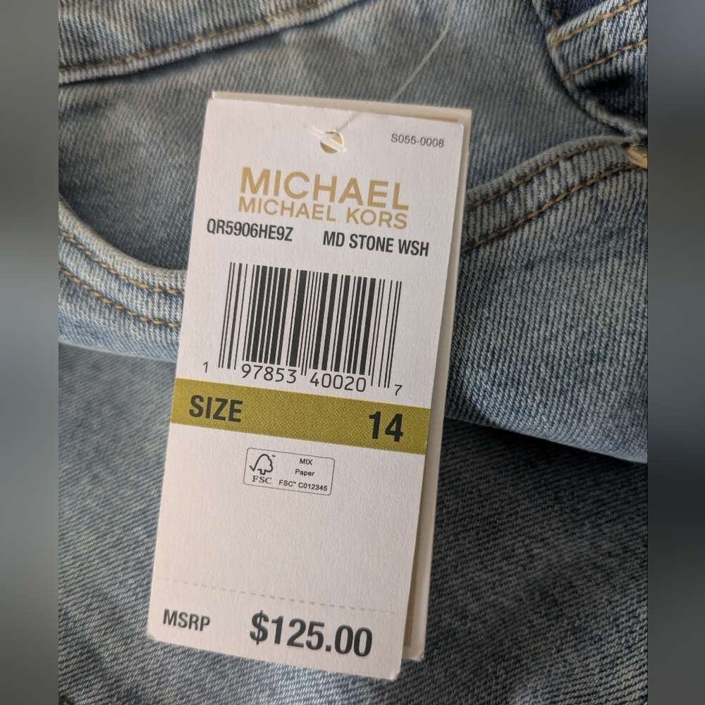 Michael Kors Women's Selma Flare High Rise Blue Jeans Slim Through Hip Sz 14 - Picture 4 of 15